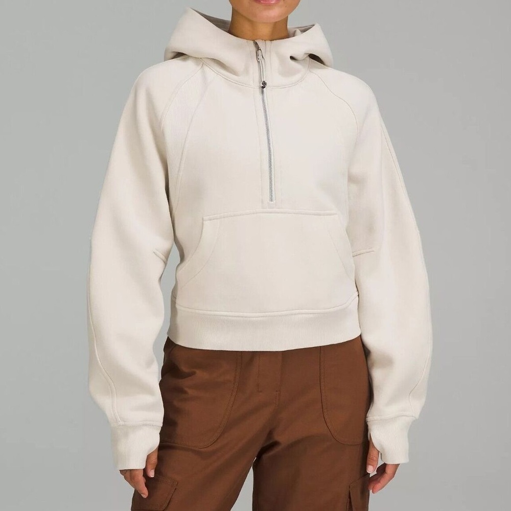 Lululemon Scuba Half-Zip Hoodie in Natural Ivory